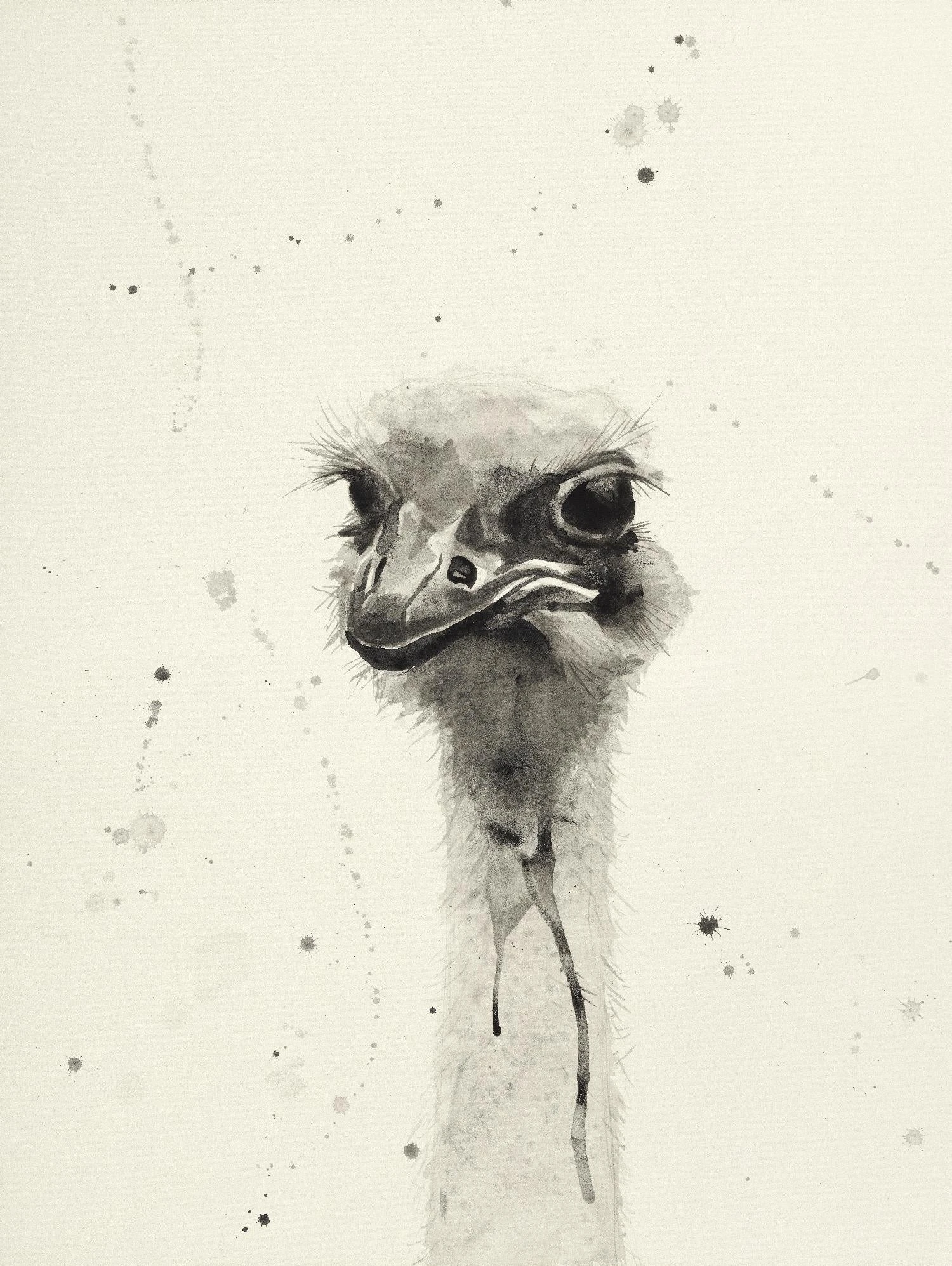 Watercolor Ostrich 2