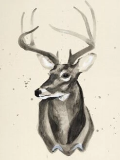 Watercolor Deer Head 3