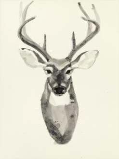 Watercolor Deerhead 2