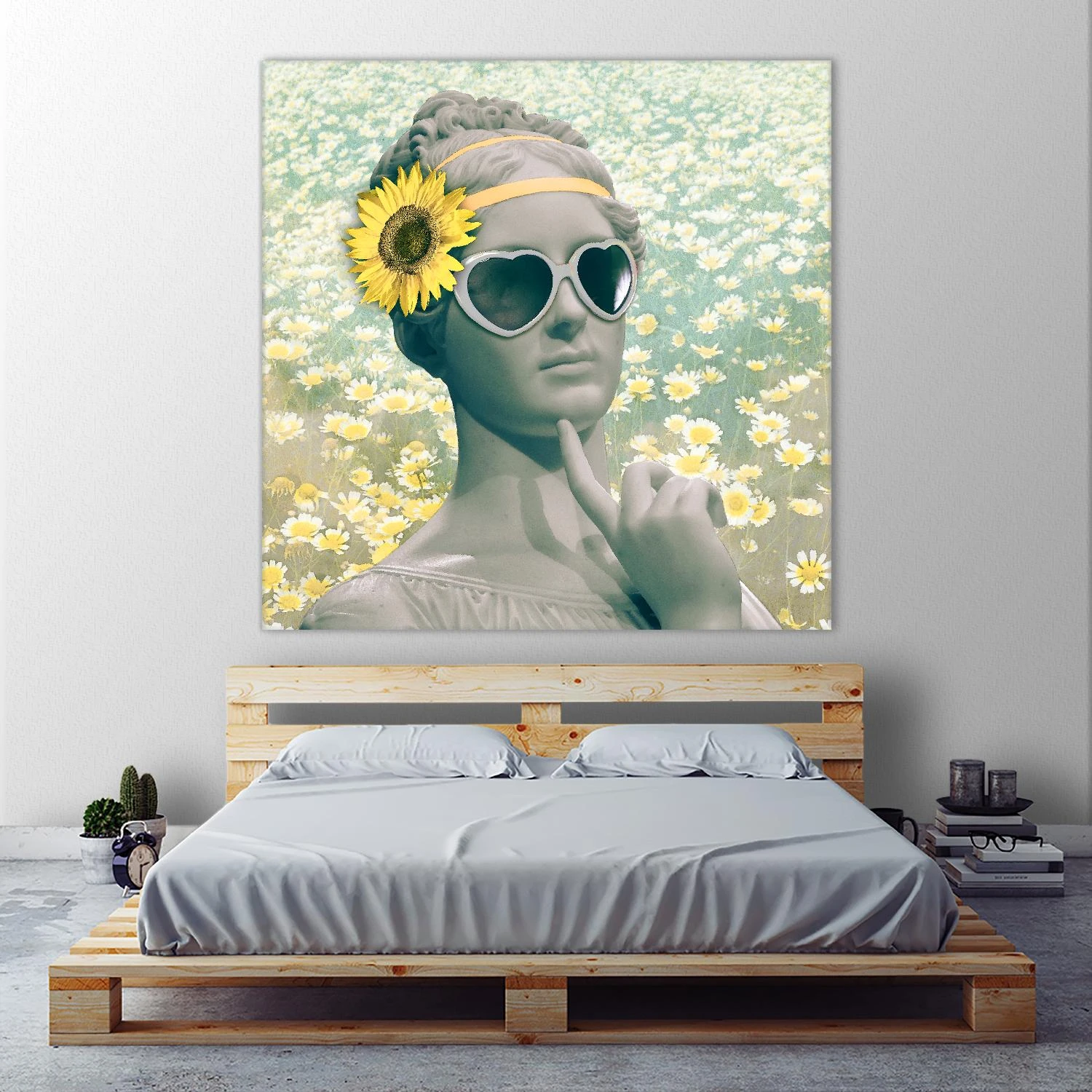 Hipster Statue With Sunflowers - Image 15