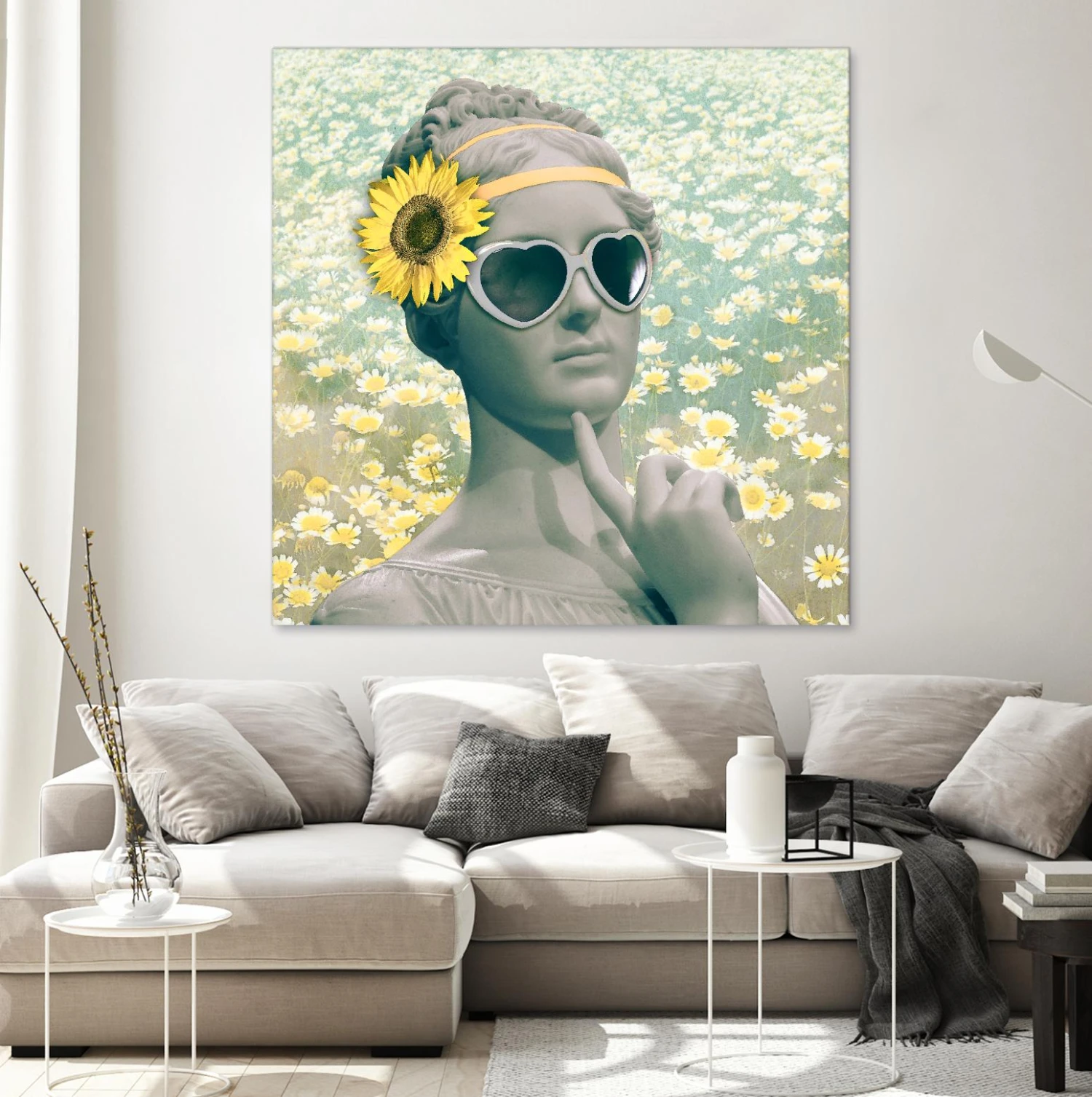 Hipster Statue With Sunflowers - Image 16