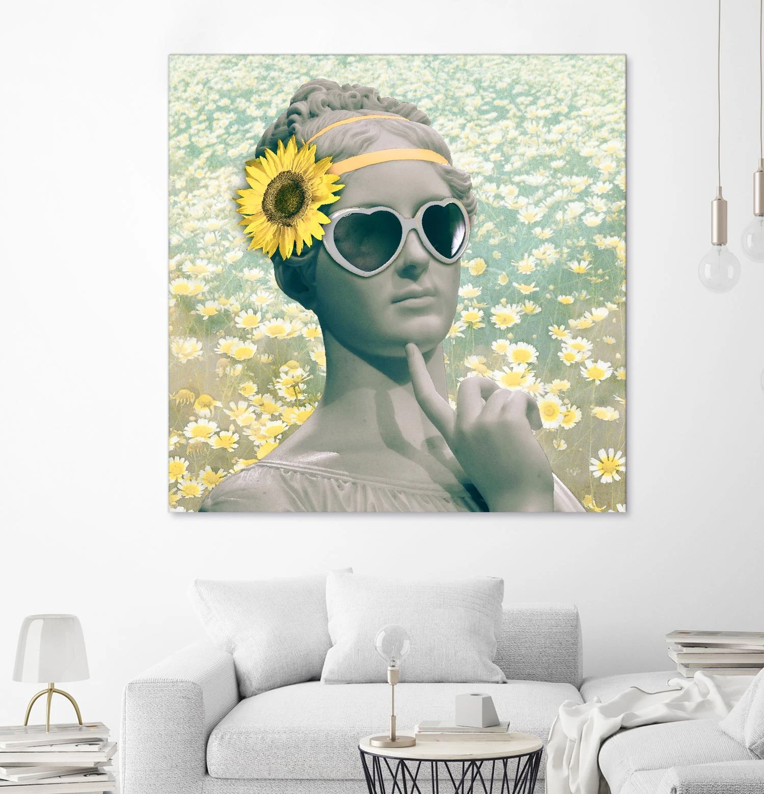 Hipster Statue With Sunflowers - Image 11