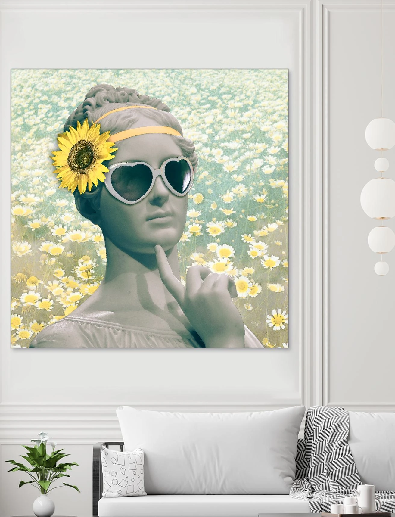 Hipster Statue With Sunflowers - Image 14