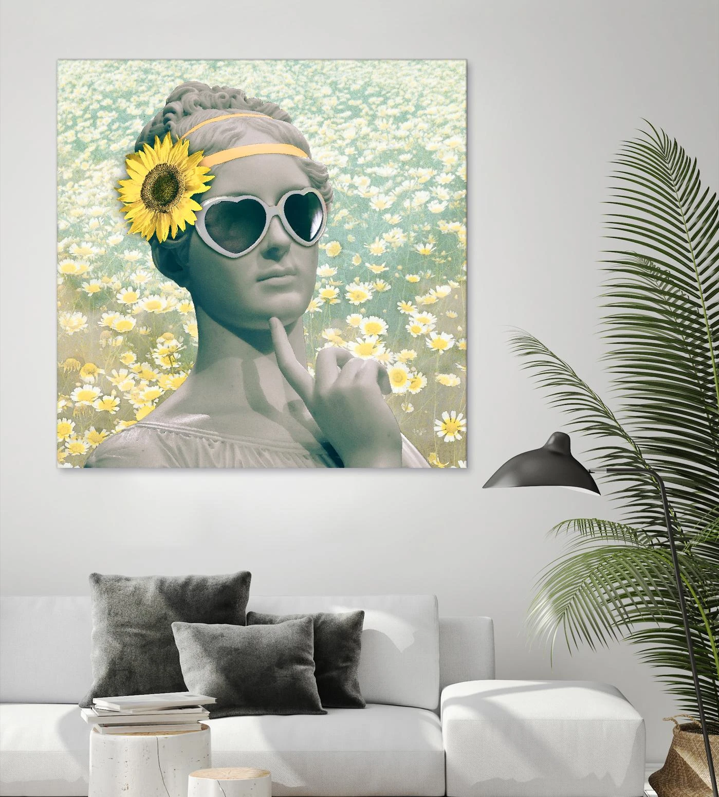 Hipster Statue With Sunflowers - Image 12