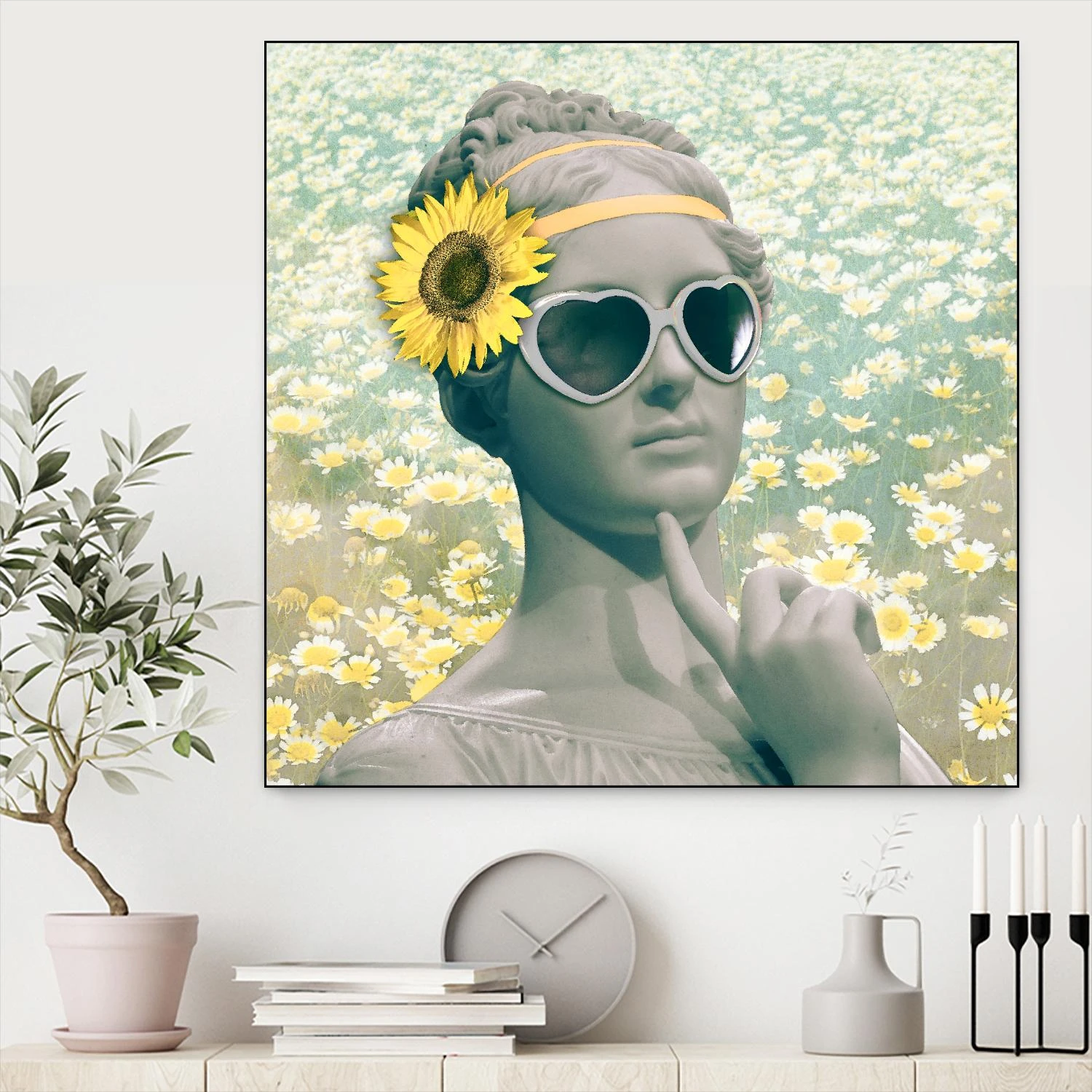Hipster Statue With Sunflowers - Image 18