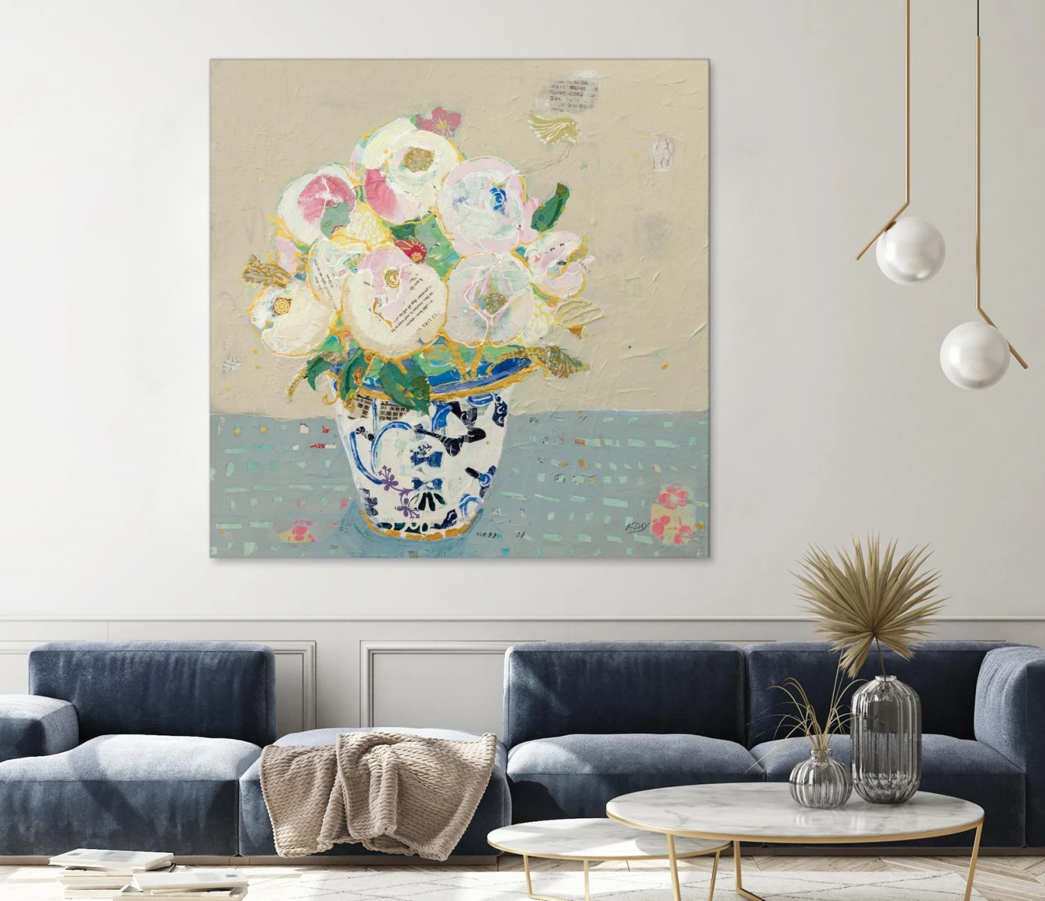 Kristens Peonies Neutral - Image 4