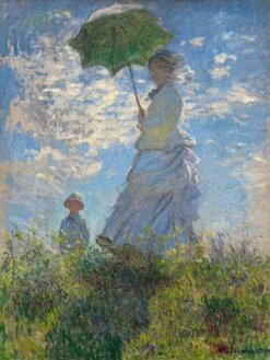 Woman With A Parasol - Madame Monet And Her Son, 1875