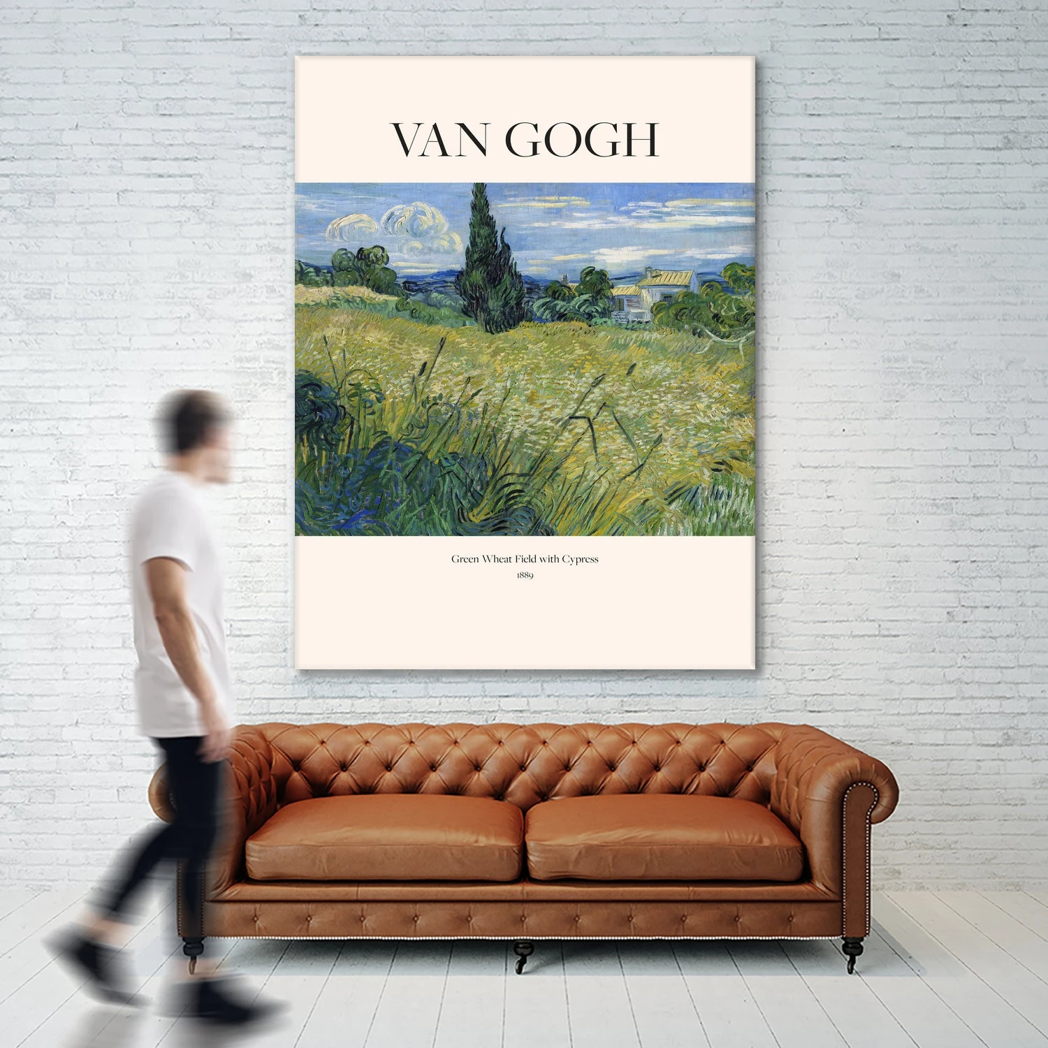 Green Wheat Field With Cypress (1889) Van Gogh - Image 6