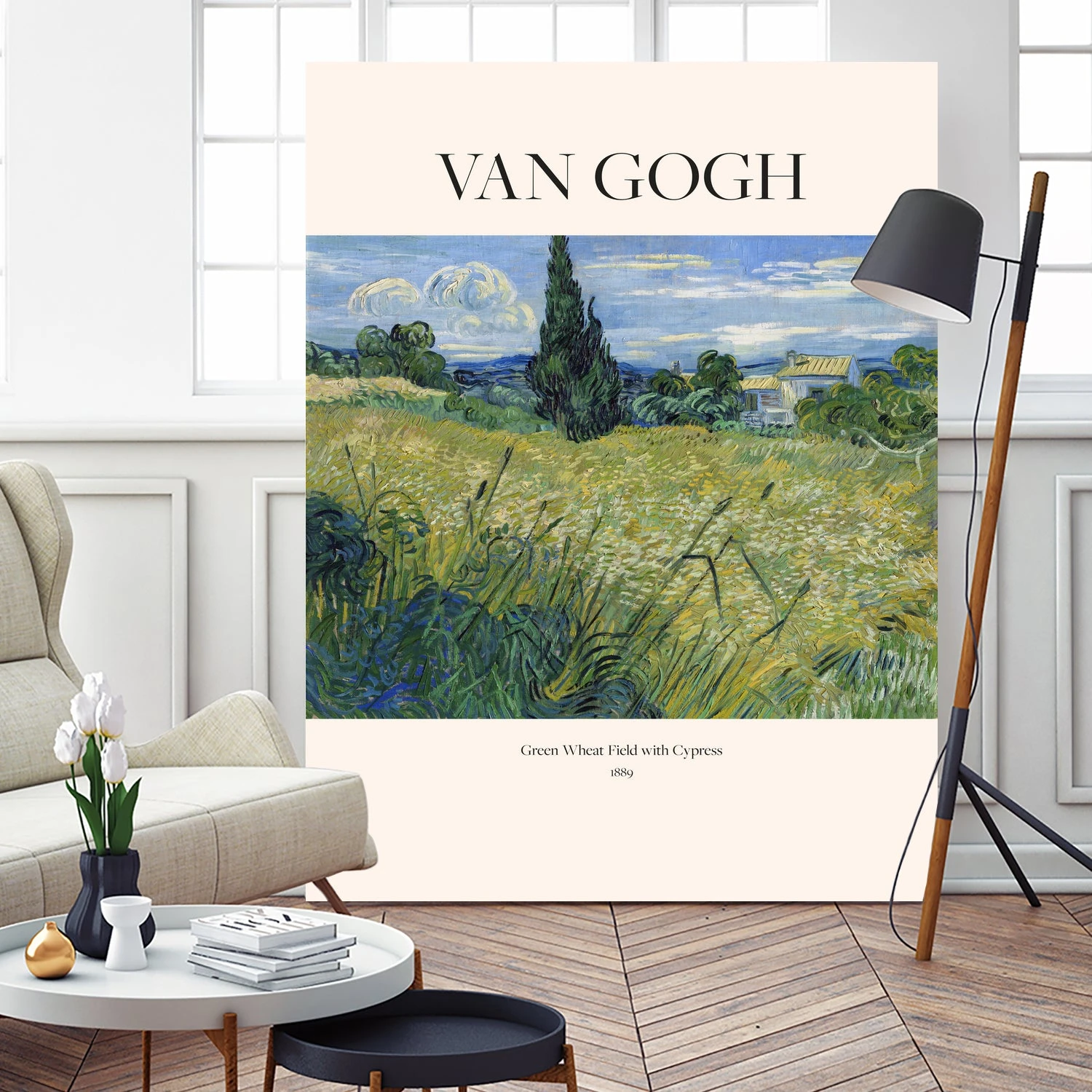 Green Wheat Field With Cypress (1889) Van Gogh - Image 9