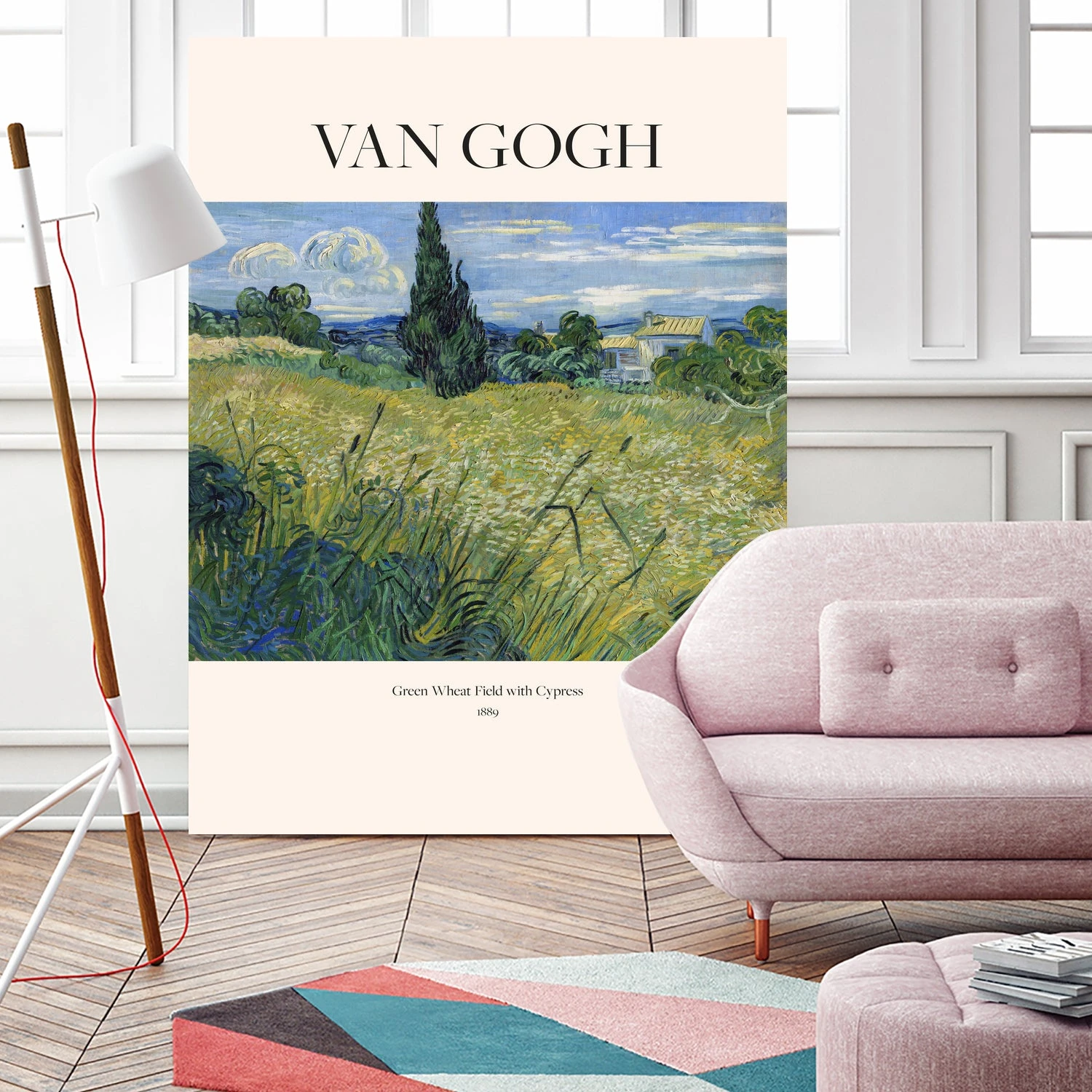 Green Wheat Field With Cypress (1889) Van Gogh - Image 11