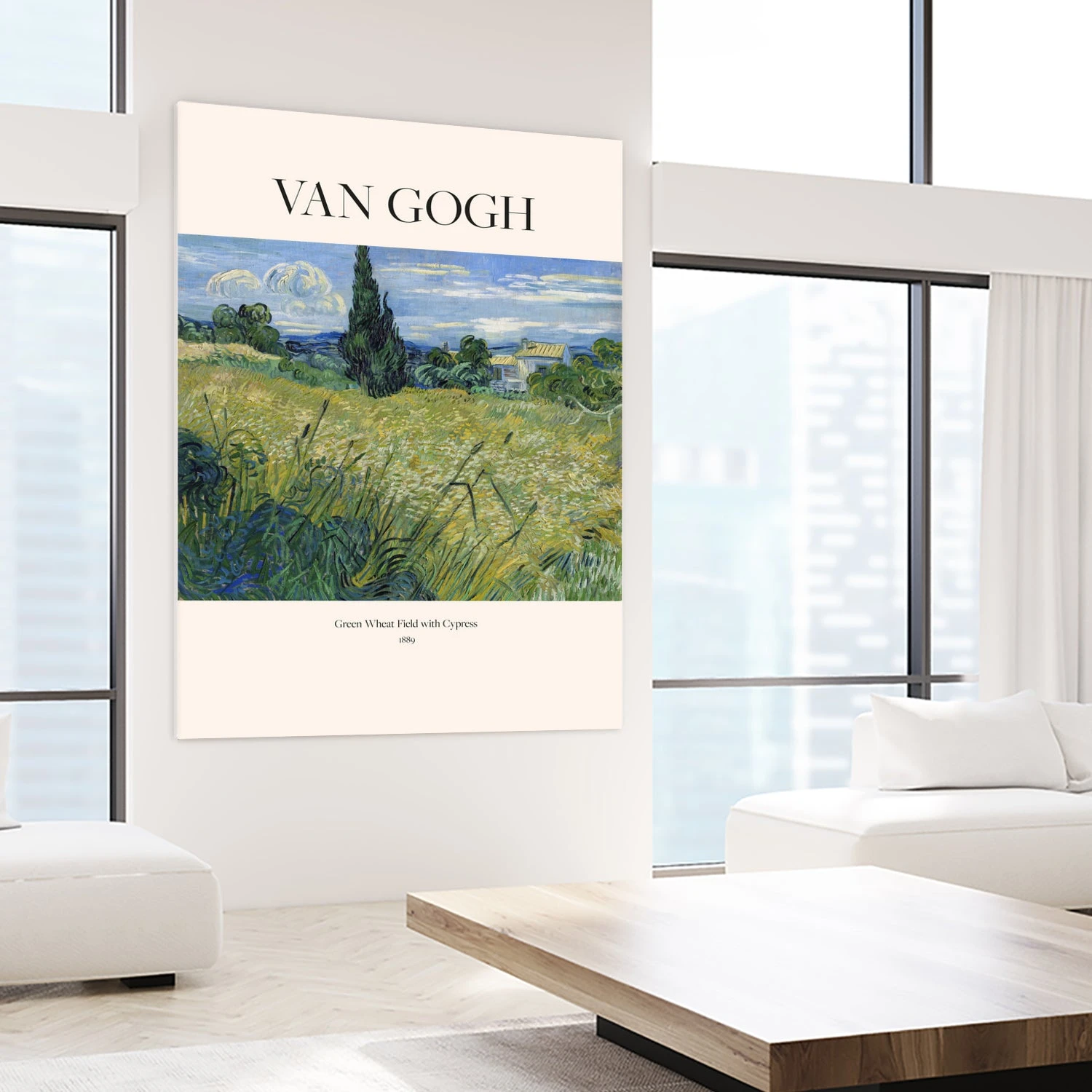 Green Wheat Field With Cypress (1889) Van Gogh - Image 8