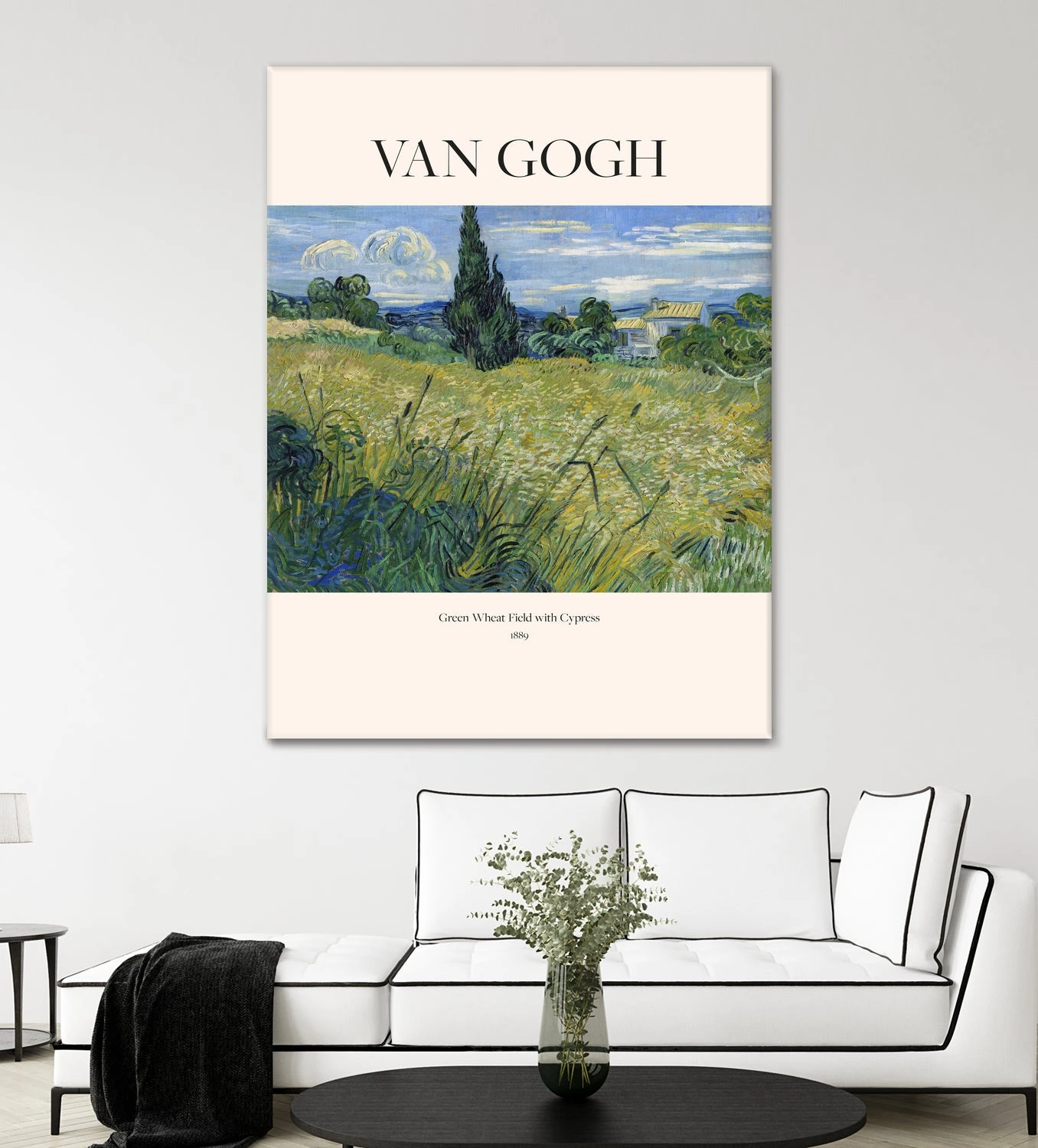 Green Wheat Field With Cypress (1889) Van Gogh - Image 3