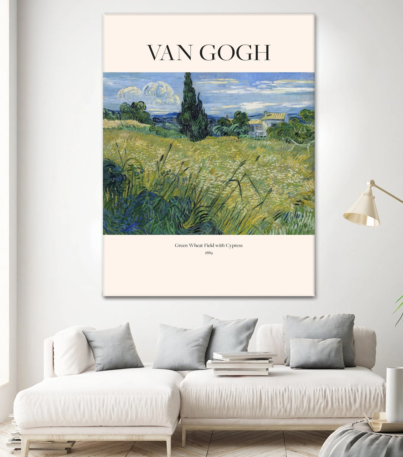 Green Wheat Field With Cypress (1889) Van Gogh - Image 2