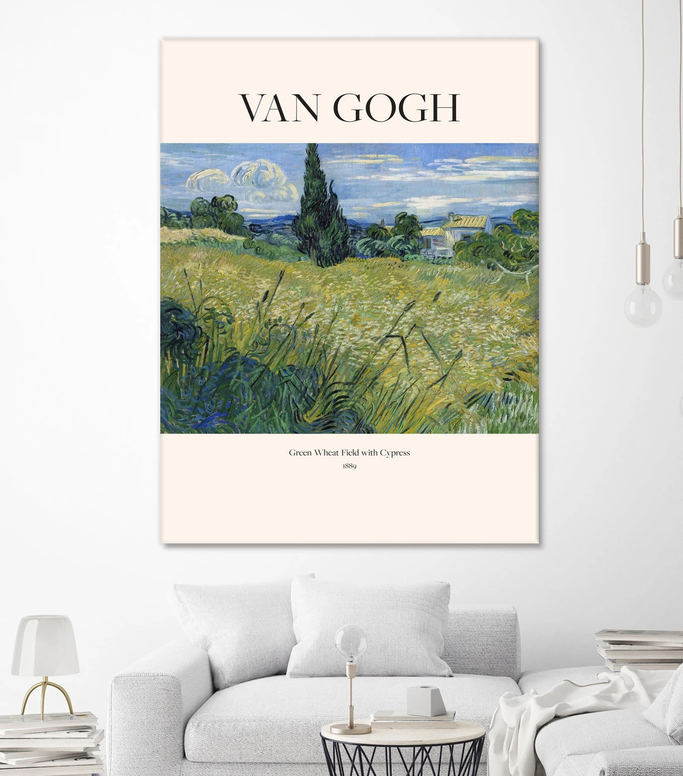 Green Wheat Field With Cypress (1889) Van Gogh - Image 5