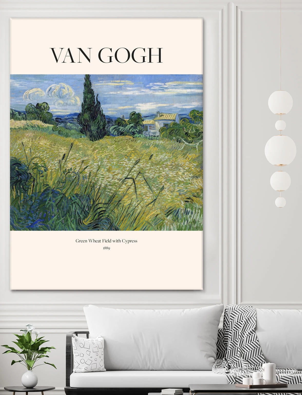 Green Wheat Field With Cypress (1889) Van Gogh - Image 10