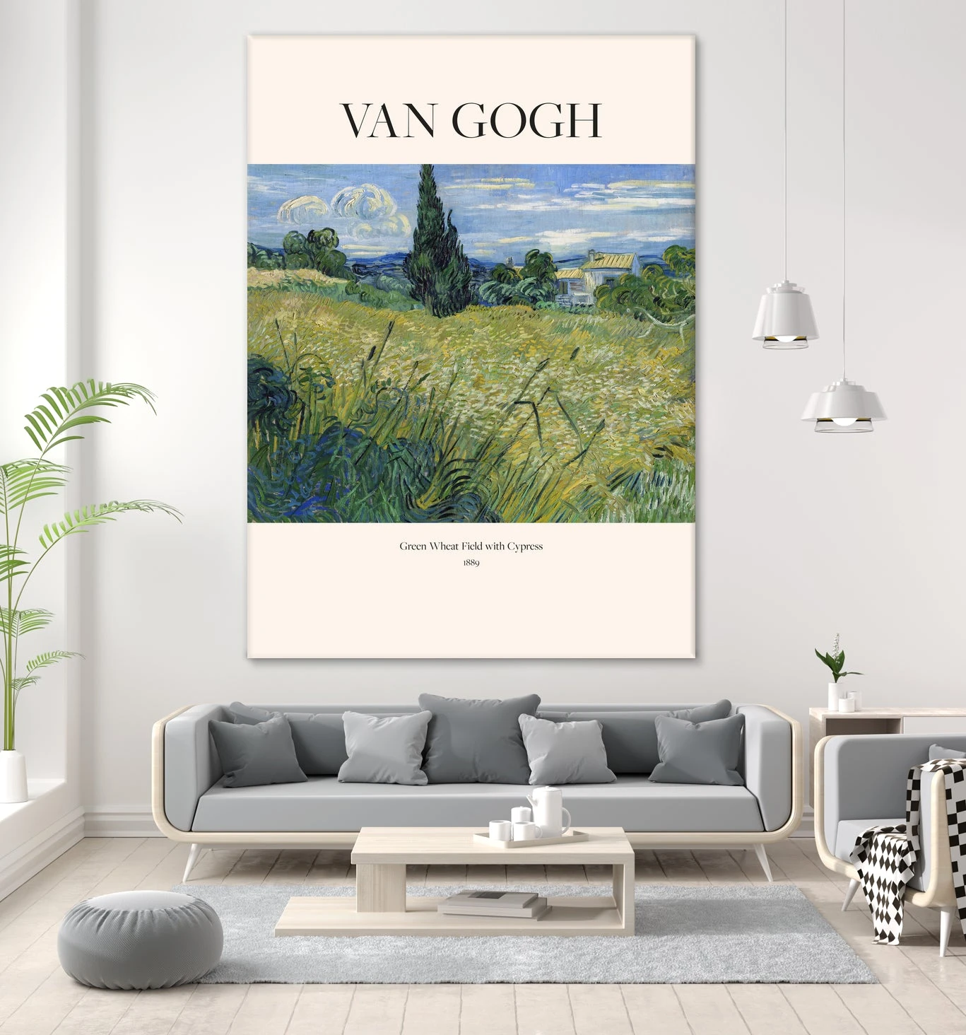 Green Wheat Field With Cypress (1889) Van Gogh - Image 7