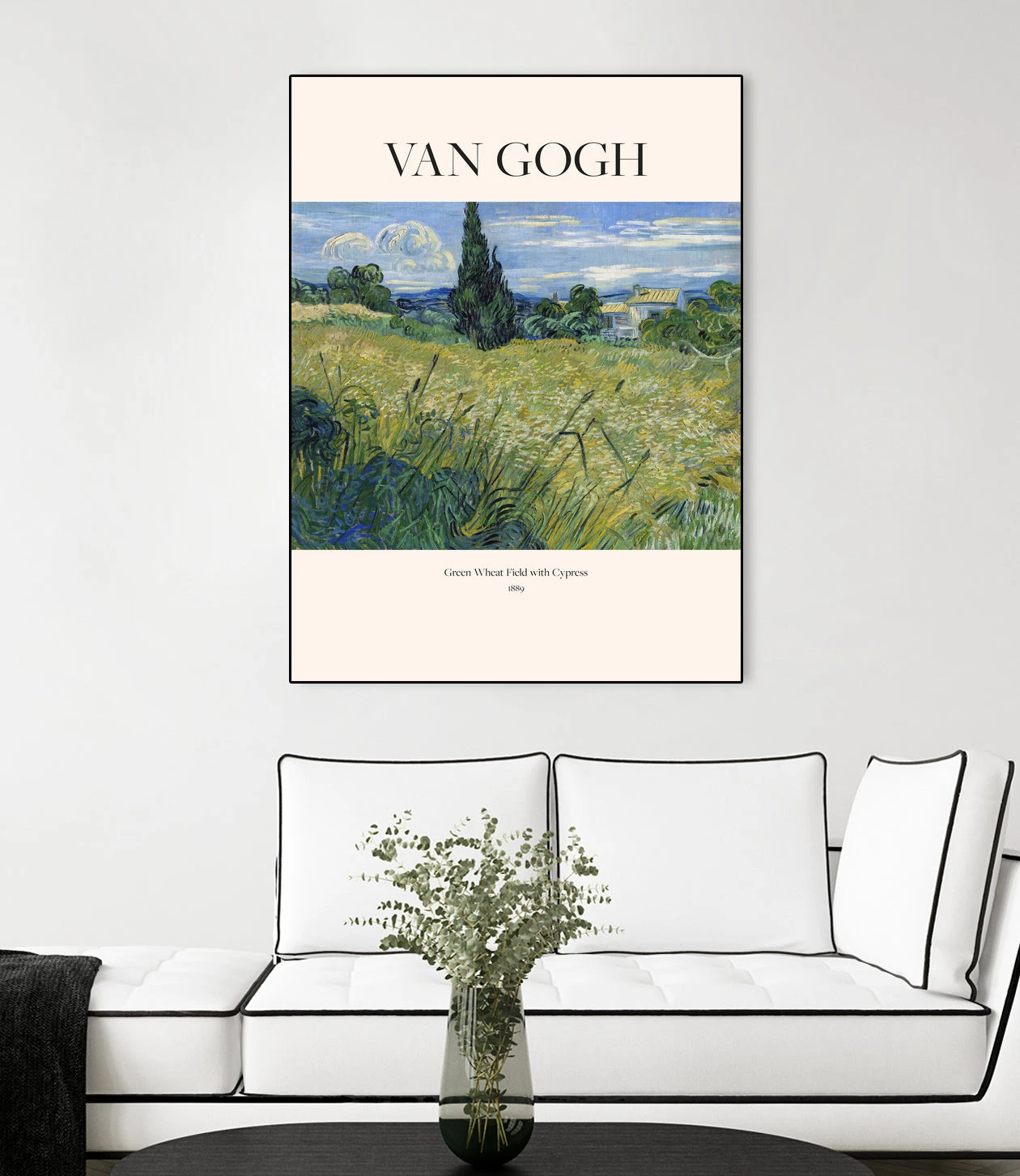 Green Wheat Field With Cypress (1889) Van Gogh - Image 13