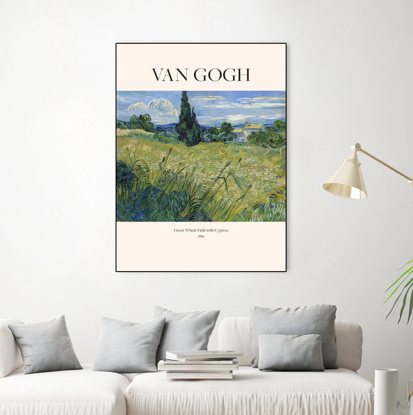 Green Wheat Field With Cypress (1889) Van Gogh - Image 14