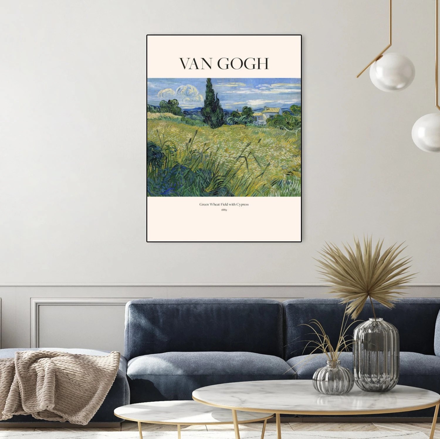 Green Wheat Field With Cypress (1889) Van Gogh - Image 19