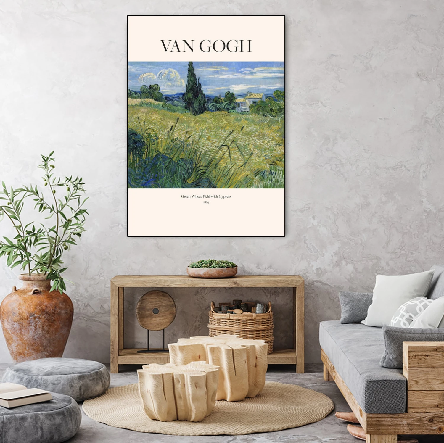 Green Wheat Field With Cypress (1889) Van Gogh - Image 15