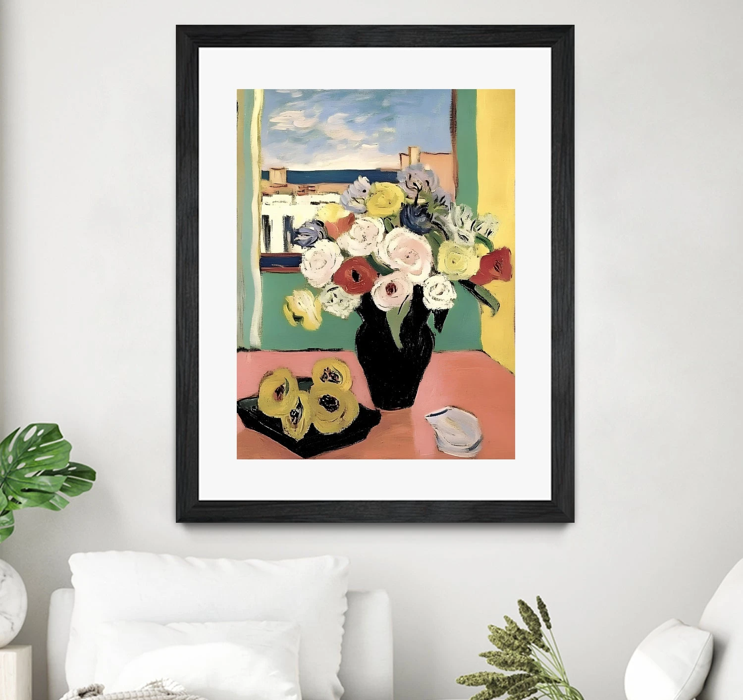 Floral Arrangement In A Black Vase - Image 9