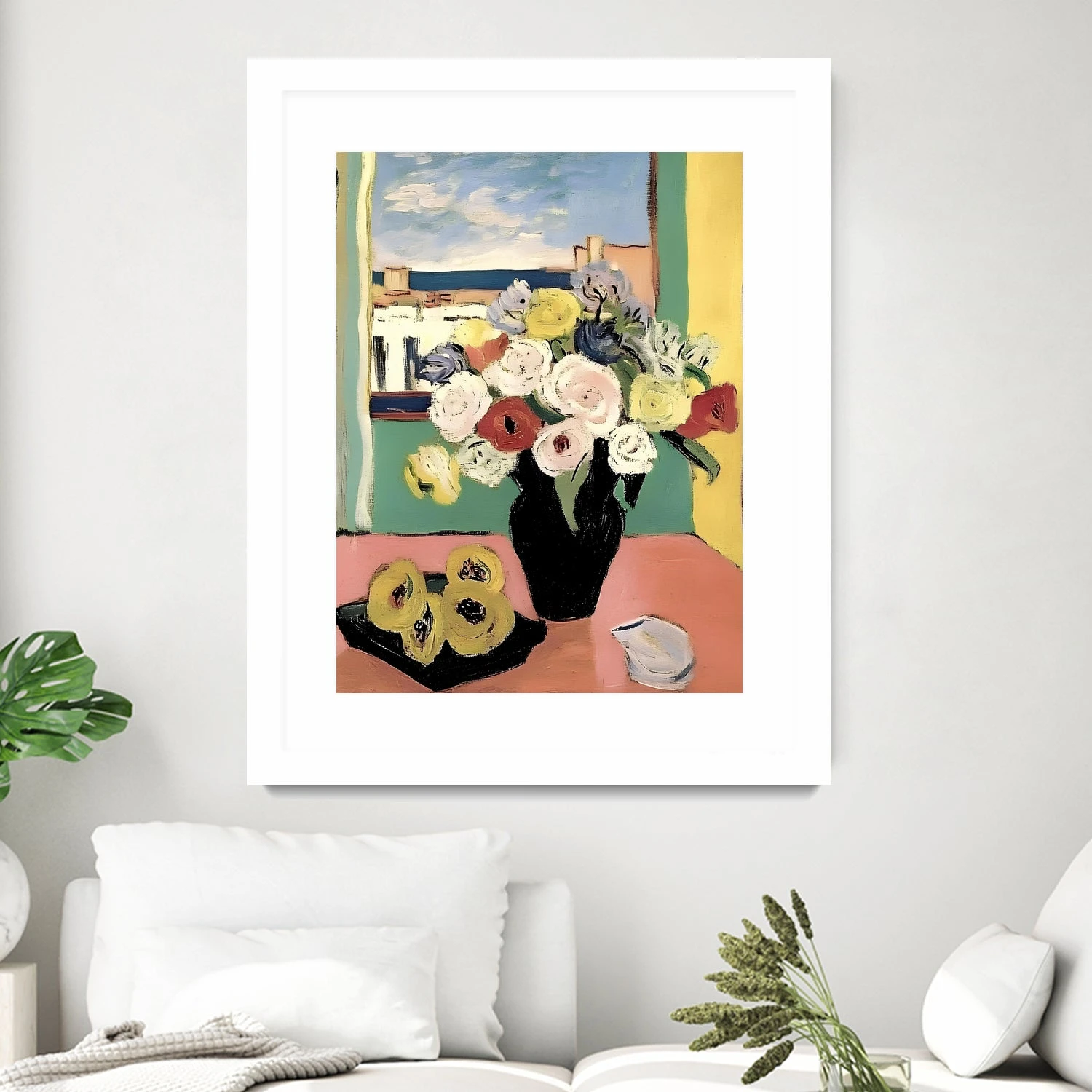 Floral Arrangement In A Black Vase - Image 18