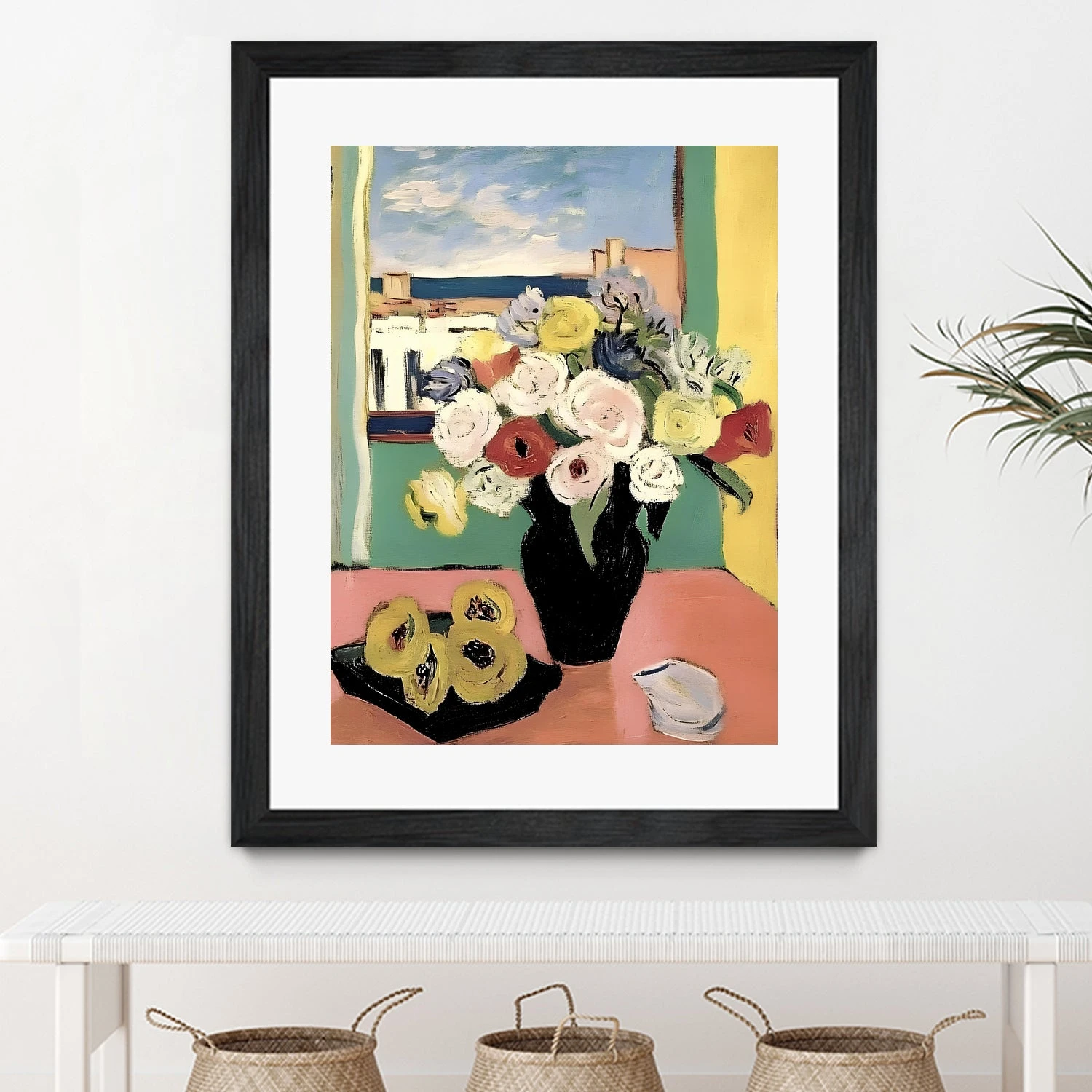 Floral Arrangement In A Black Vase - Image 17