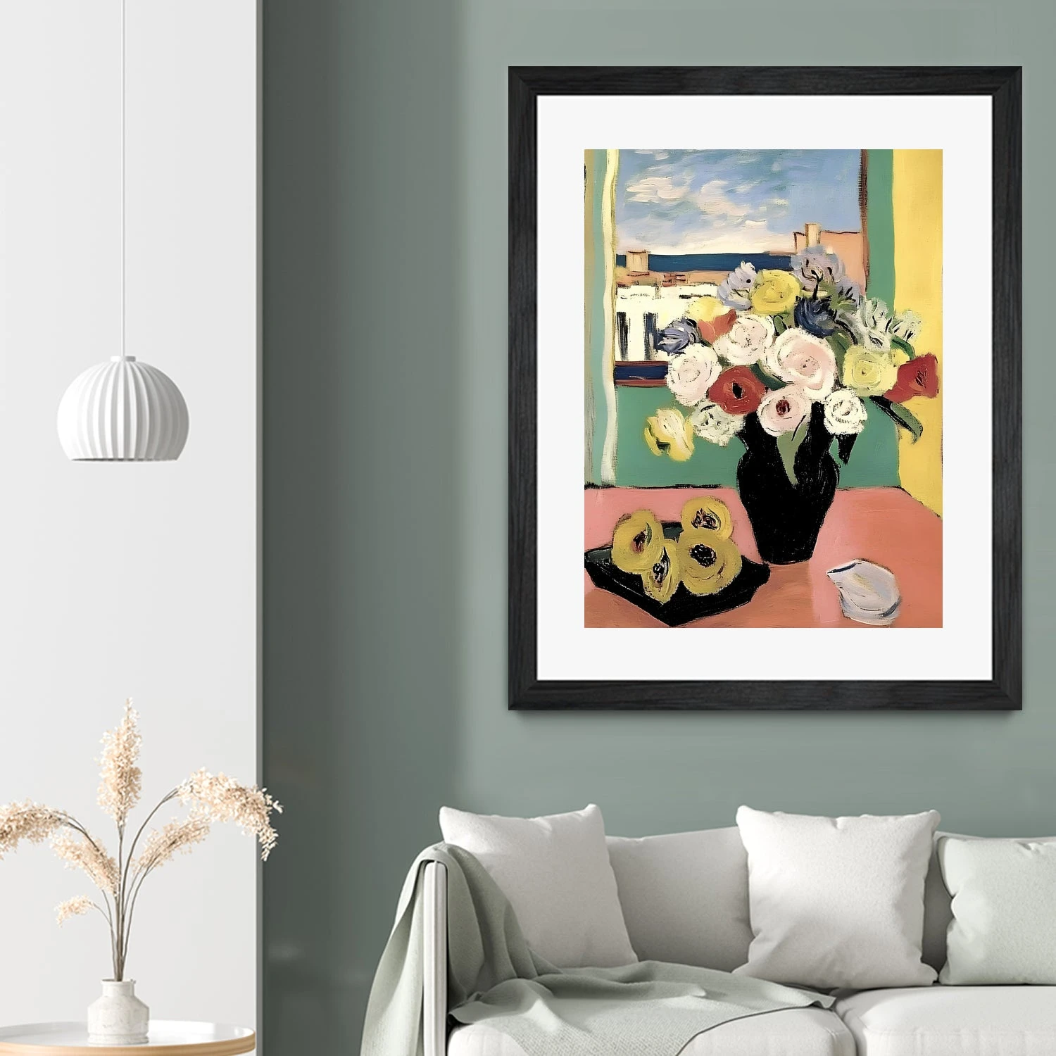 Floral Arrangement In A Black Vase - Image 14