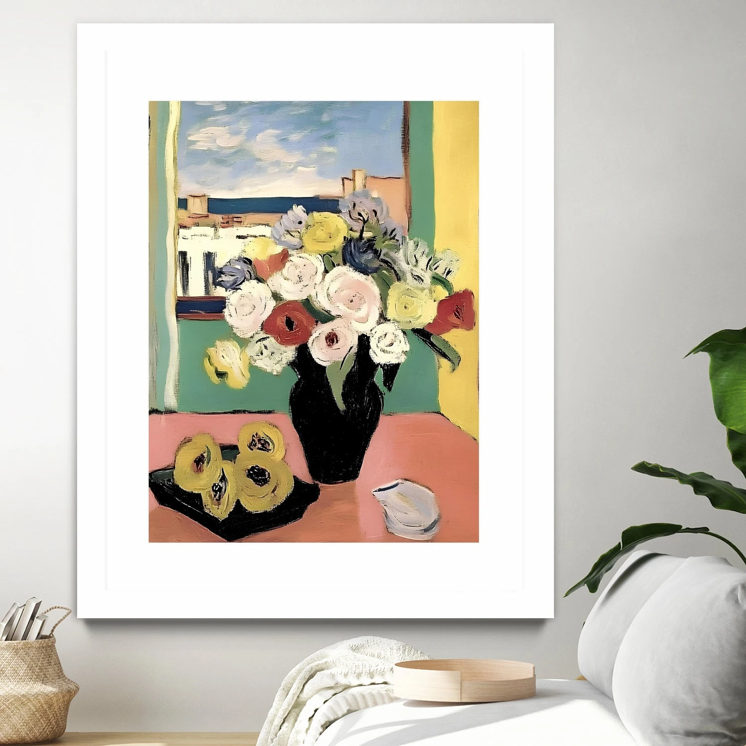 Floral Arrangement In A Black Vase - Image 19