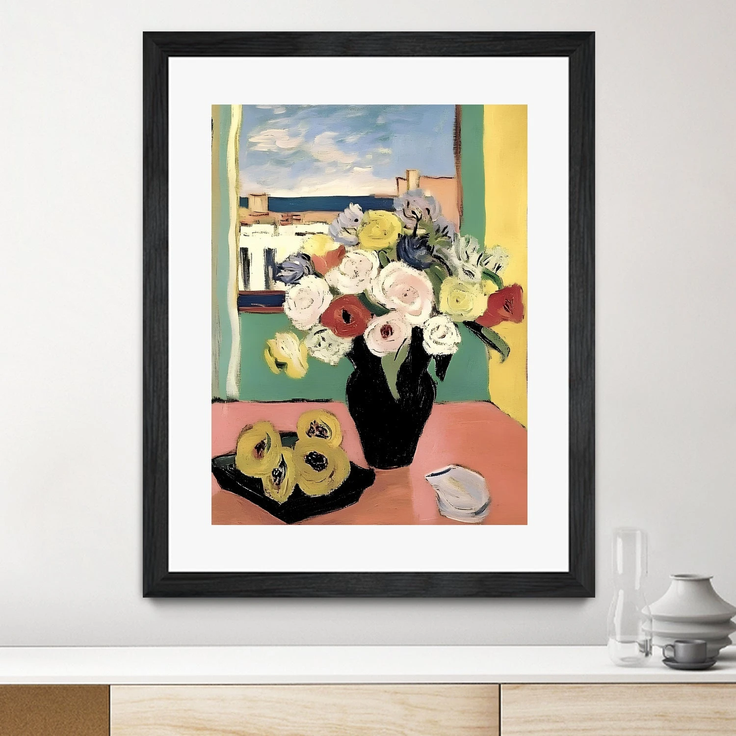 Floral Arrangement In A Black Vase - Image 11